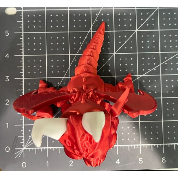 3D Printed Red Dragon Articulated (Head, Wings, Jaw, Arms, Legs, and Tail Moves) - Picture 12 of 12